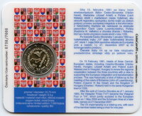 2 EURO/2011 - Vyšehradská skupina - 20. výročie vzniku - Coin card
