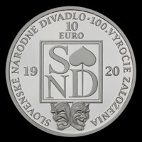 10 EURO/2020 - 100th anniversary of the Slovak National Theatre Averz mince - 10 EURO/2020 - Slovenské národné divadlo - 100. výročie založenia
