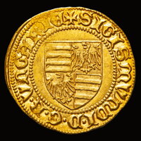 Averz mince - Žigmund - dukát bez letopočtu, ľalia - ľalia Averz mince - Žigmund - dukát bez letopočtu, ľalia - ľalia