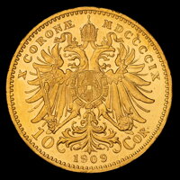 František Jozef I. - 10 Koruna 1909 bz (typ Schwartz) František Jozef I. - 10 Koruna 1909 bz (typ Schwartz)