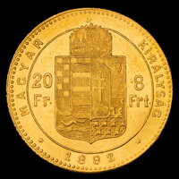František Jozef I. - 20 Frank - 8 Forint 1882 KB František Jozef I. - 20 Frank - 8 Forint 1882 KB