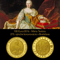 Averz a reverz mince - 100 € 2016 - Bratislavská korunovácia Márie Terézie