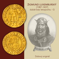Averz a reverz kremnického dukátu Žigmunda Luxemburského