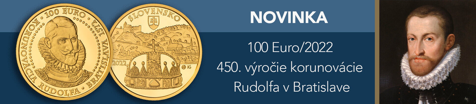 100Euro/2022 Rudolf korunovácia