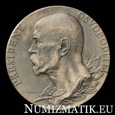 T. G. Masaryk - In Memoriam 1937, posmrtná strieborná medaila - O. Španiel