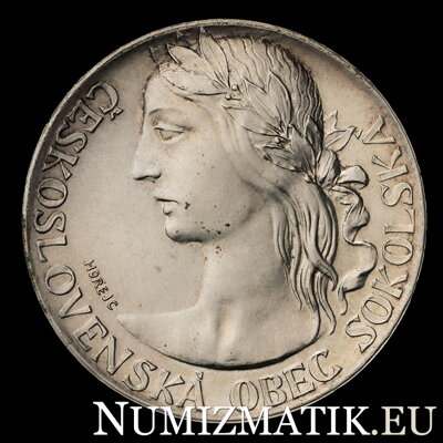 XI. Všesokolský slet v Prahe 1948 - strieborná medaila - Horejc