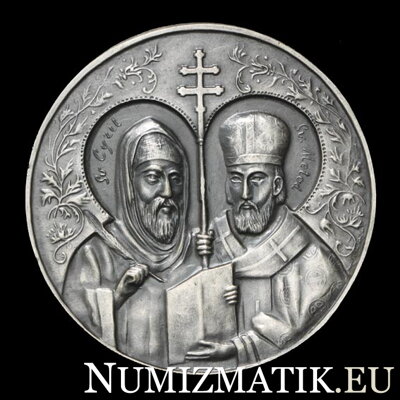 Sv. Cyril a sv. Metod - tombaková medaila - W. Schiffer