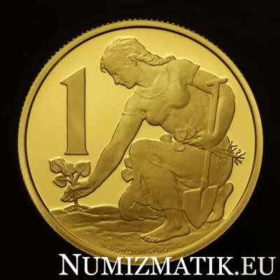 1 Kčs/1961 - zlatá a strieborná replika mince