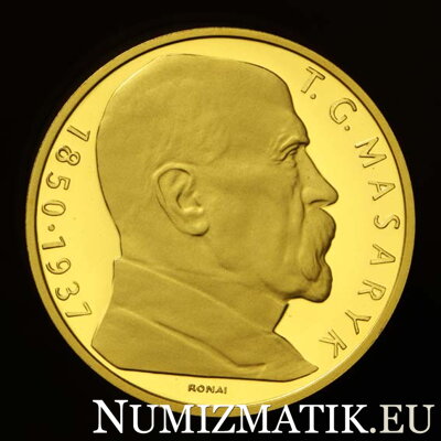 10 Kčs/1990 T. G. Masaryk - zlatá a strieborná replika mince