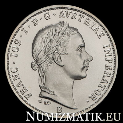 František Jozef I. - poltoliar 1853 B - strieborná replika mince