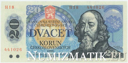 20 Kčs/1988 séria H 18 - SPECIMEN