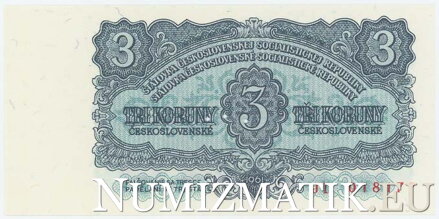 3 Kčs/1961 séria JT, perforovaná