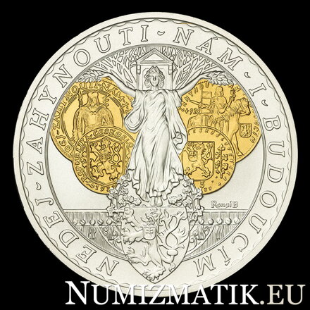 100 Anniversary of mintage of saint Wenceslas ducats 1923-2023 - A. Rašín - silver medal, selective Au plating - B. Ronai