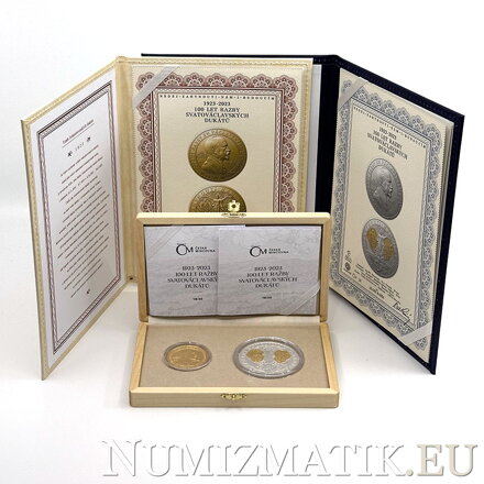 100 Anniversary of mintage of saint Wenceslas ducats 1923-2023 - A. Rašín - gold and silver medals, B. Ronai