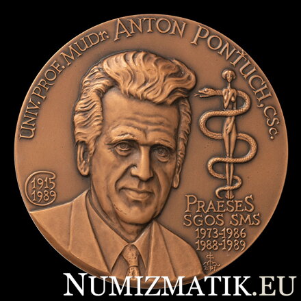 Univerzitný profesor MUDr. Anton Ponťuch, CSc. - AE medaila - M. Polonský