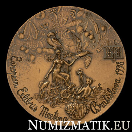 European Exlibris Meeting Bratislava 1998 - jednostranná AE medaila - M. Polonský