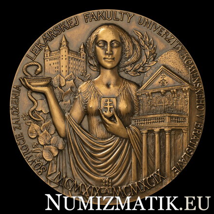 80. výročie založenia Lekárskej fakulty Univerzity Komenského v Bratislave, 1999, - AE medaila - M. Polonský