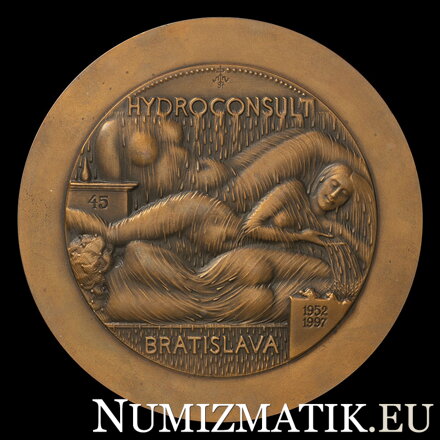 Hydroconsult Bratislava 1952-1997 - Sine Aqua Non Est Vita, 1997 - AE medaila - M. Polonský