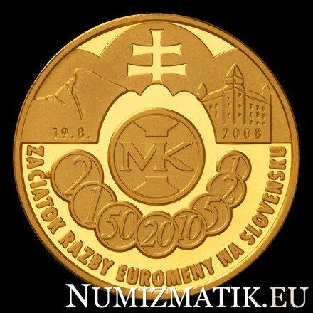 Začiatok razby euromeny na Slovensku - zlatá medaila - M. Poldaufová