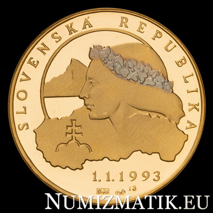 Vznik Slovenskej republiky, 5. výročie - zlatá medaila - M. Kožuch
