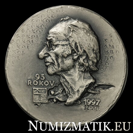 Koloman Sokol - 95. výročie narodenia - strieborná jednostranná medaila - J. Kulich