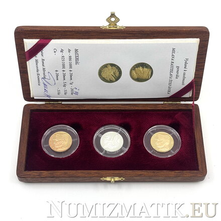 M. R. Štefánik - zlatá, strieborná a medená medaila v etui - M. Ronai