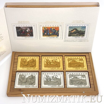 Známky z emisie umenie 2004 - 2006 - zlaté a strieborné známky v etui