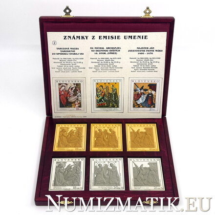 Známky z emisie umenie - zlaté a strieborné známky