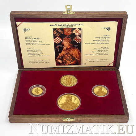 Dračí rád kráľa Žigmunda - 600. výročie - sada zlatých dukátov v etui
