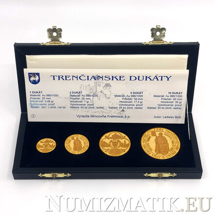 Trenčianske dukáty - sada zlatých dukátov
