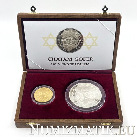 Chatam Sofer - 170. výročie úmrtia - zlatá a strieborná medaila - Š. Novotný Chatam Sofer - 170. výročie úmrtia - zlatá a strieborná medaila - Š. Novotný