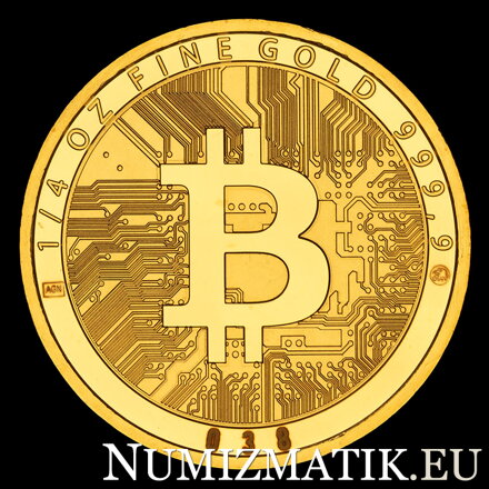 Bitcoin - zlatá medaila 1/4 OZ