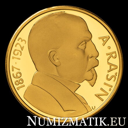 10 Kčs/1992 A. Rašín - zlatá replika mince