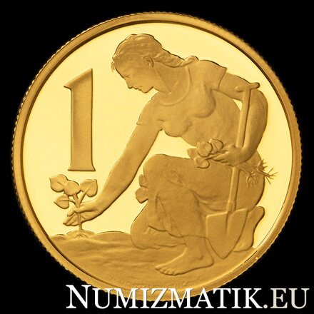 1 Kčs/1957 - zlatá a strieborná replika mince