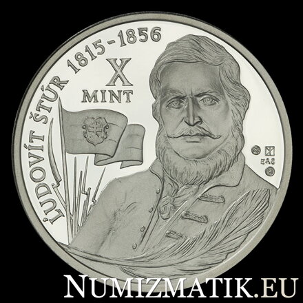 Ľudovít Štúr - 200. výročie narodenia - nerealizované motívy zo súťaže na striebornú zberateľsku mincu 10 €