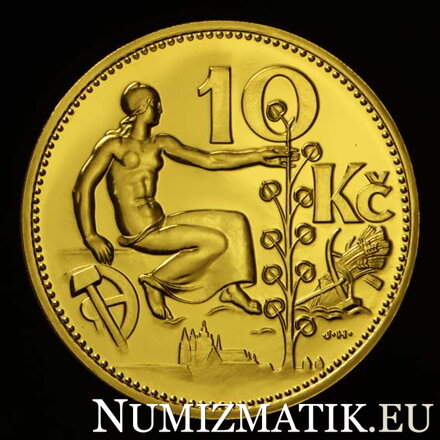 Zlatá replika 10 Kč 1933 - číslo 32