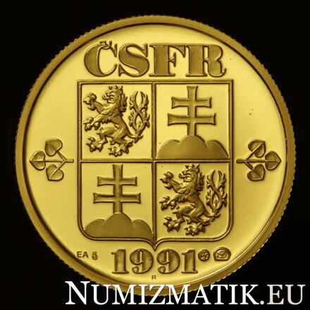 Averz zlatej repliky 1 Kčs 1991