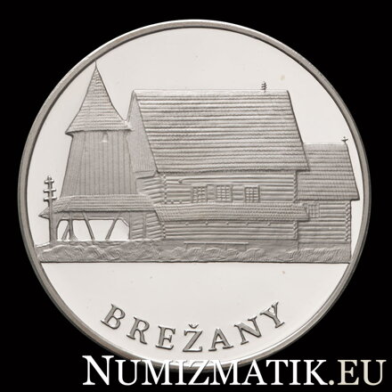 Brežany - zo série medailí drevené kostoly
