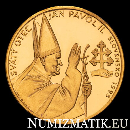 Svätý otec Ján Pavol II. - Slovensko 1995 - zlatá medaila - Š. Novotný