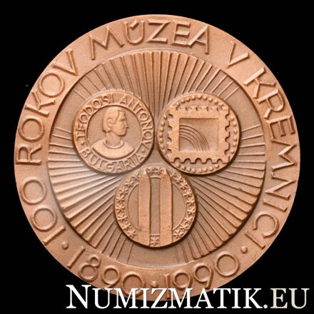 100 rokov kremnického múzea - tombaková medaila -  T. Antonov