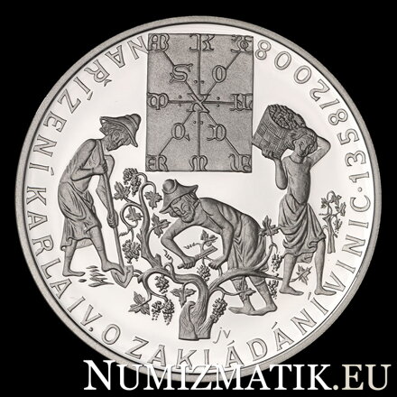 200 Kč/2008 - 650th anniversary of decree of Charles IV on Vineyard Planting