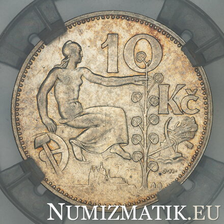 ČSR - 10 Koruna 1933 - dobový originál, GENI MS 63