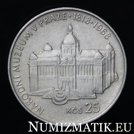 25 Kčs/1968 - Národné múzeum v Prahe - 150. výročie založenia