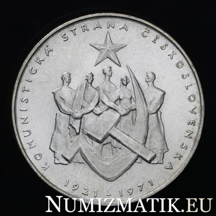 50 Kčs/1971 - 50th anniversary of the founding of KSC