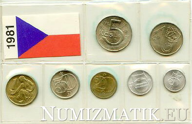 Sada obehových mincí ČSSR 1981