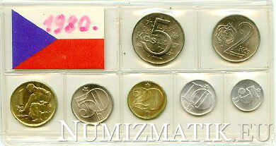 Sada obehových mincí ČSSR 1980