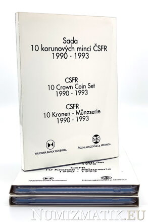 Sada 10 korunových mincí ČSFR 1990 - 1993