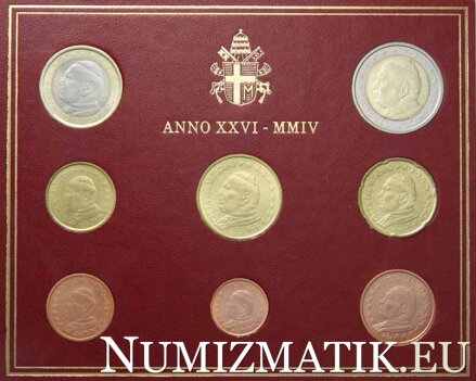 VATICAN CITY - Set of euro coins 2004 - BK, John Paul II.