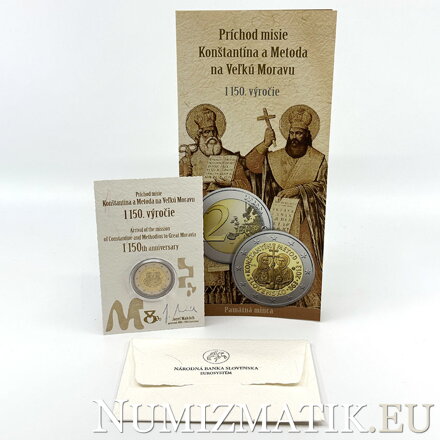 2 EURO/2013 - Arrival of the Mission of Constantine and Methodius to Great Moravia - 1150th Anniversary, Proof like