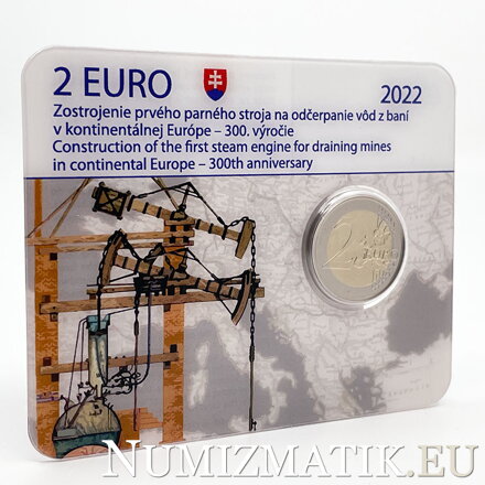 2 EURO/2022 - Zostrojenie prvého parného stroja na odčerpanie vôd z baní v kontinentálnej Európe - 300. výročie - CoinCard